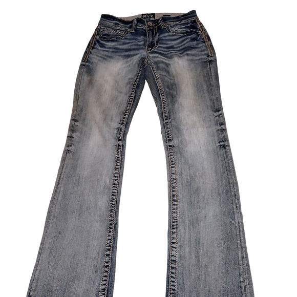 BKE Buckle Black Fit No 3 Mens Size 28L Blue Bootcut Jeans BBLA364 - Picture 14 of 14